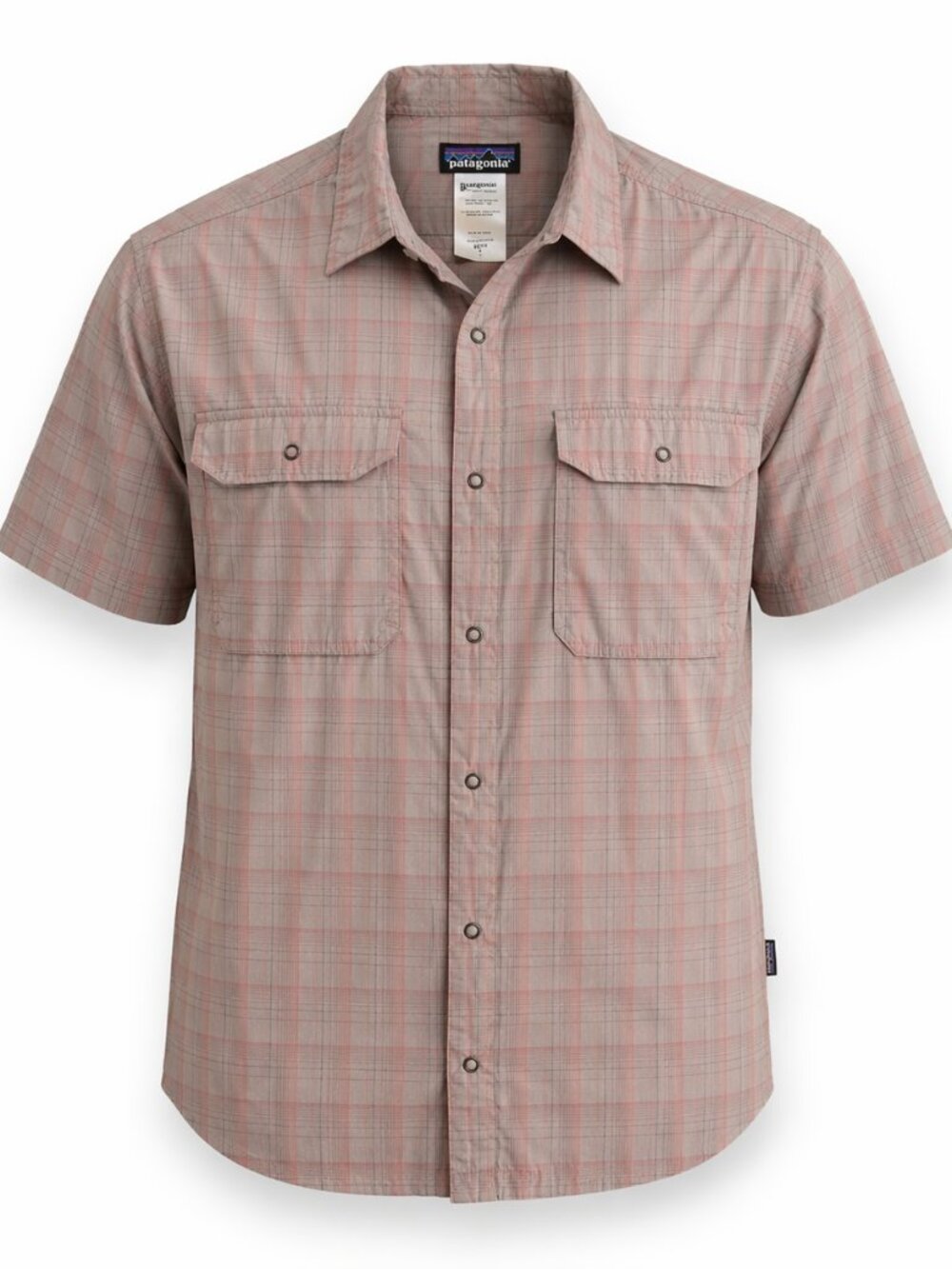 Patagonia Plaid Snap Button Shirt Mens L Lightweight Outdoor Hiking Pocket